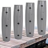 JYINCPED Dock-Schutzblech-Stoßstange, Bootsdock-Stoßfänger für Kanten, Marine-Schutzbleche, Seitenschutz, weich, UV-beständig, 43,2 cm, horizontaler Schutz, aufblasbar, 4 Stück, Grau