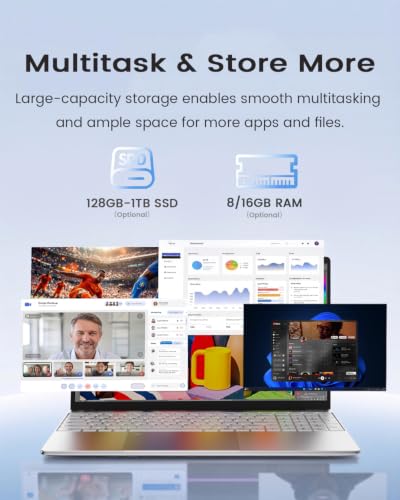 Miniatura 4 de Kayoote 15.6 Portátil Core M3-6y30 Con Win 11 Pro, 8gb Ram Y Ssd De 128gb