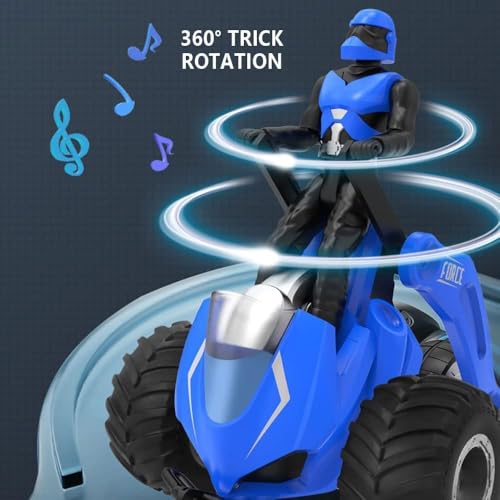 Image of GRAPHENE Remote Control Car 4x4 RC Crawler Stunt Car Toys (3 Wheel Stunt Bike),multicolor