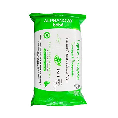Toallitas de Limpieza Ecológico y Biodegradable con Aceite de Oliva Orgánico - Sin Fragancia - 60 Toallitas