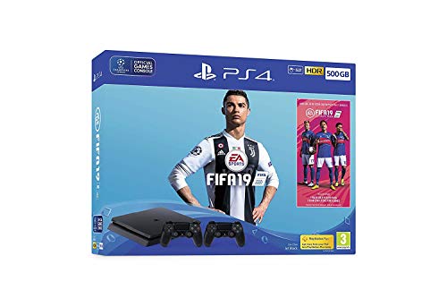 PS4 500GB di HDD Playstation 4 Slim F chassis 500Gb + 2° Dualshock + FIFA 19