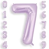 AOOSU Globo Número 7, Morado Cremoso Cumpleaños Numbers Globo 101 cm Grande Foil Globos 40 Inch Helio Globos para Decoraciones de Fiestas Cumpleaños, Aniversario de Graduación(7, Morado Cremoso)