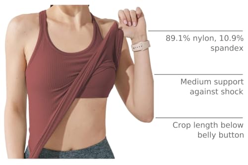 Image of sphinx cat Womens Ribbed Workout Crop Tops with Built in Bra Yoga Racerback Tank Top Slim Fit
