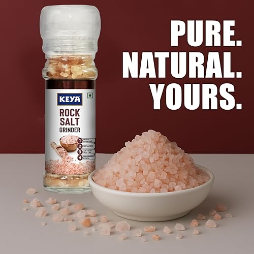 Image of Keya Rock Salt Grinder 100g | Natural, Healthy Alternative to Regular Salt for Cooking, Seasoning & Garnishing | Perfect for Enhancing Flavors in Meals, Snacks, and More | Grinder