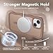 CAPRARO Cute for iPhone 13 Case & iPhone 14 Case, Compatible with MagSafe, [Curly Wave Edge] [Camera Protection] [14 FT Drop Protection] Magnetic for iPhone 13/14 6.1 Inch, Brown