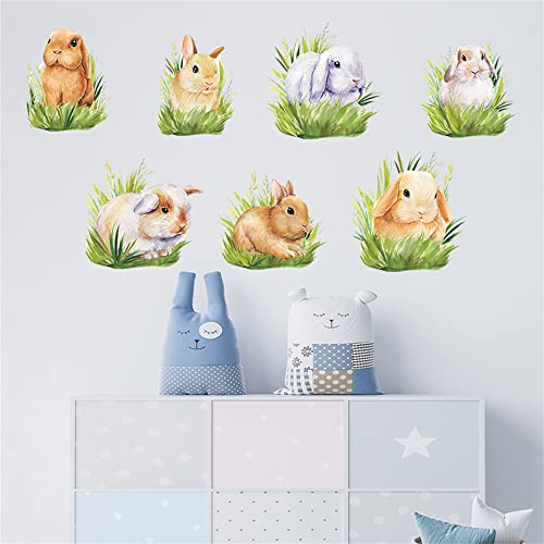 Rofarso Lifelike Cute Lovely Little Rabbit Bunny Animal Wall Stickers Removable Wall Decals Peel And Stick Wall Art Decorations Home Decor For Kid Nursery Baby Bedroom Living Room Playing Room #TOP1