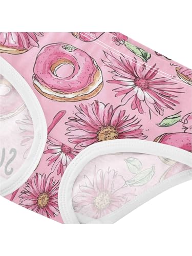 ZZKKO Pink Donuts Macaroon Girls Underwear Toddler Panties for Girls Comfort Brief Size 2-8T4