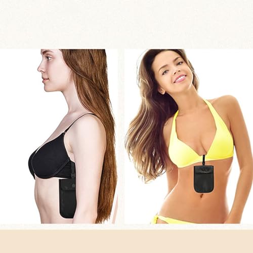 HsentimenH Reise BH Geldbörse für Frauen, BH-Tasche Undercover Versteckte BH-Geldbörse, Anti-Diebstahl BH-Brieftasche mit Einstellbar Gummiband, Versteckte Stash-Tasche Geldbeutel für Reise und Sport