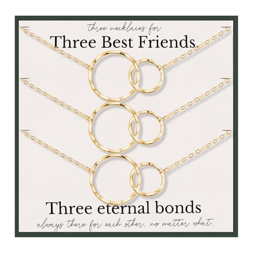 HOPE LOVE SHINE Best Friend Gift for Women - 3 Set Friendship Necklace, Jewelry 16+2