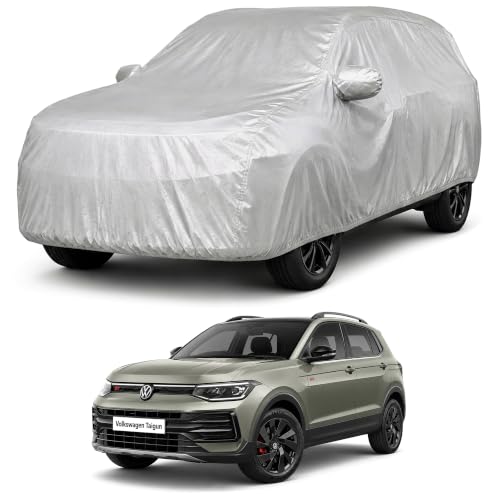Image of Autofact Car Body Cover Compatible with Taigun | Custom Fit Car Cover | 100% Water-Resistant| Triple-Stitched Lightweight Fabric | Dustproof | Indoor & Outdoor Use | Elastic Bottom