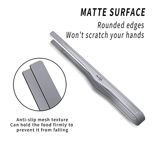 Tentock Titanium Barbecue Tongs Heat Resistant Kitchen Tongs Portable Cooking Tongs Anti-Scalding Grip Clip Ultralight Tea Cup Clip Multi-Purpose Tweezer For Buffet Steak Salad Serving Frying (Large) #TOP2