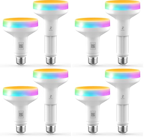 Linkind Matter BR30 Smart Light Bulbs, Alexa/Apple/Google Home, 8 Pack
