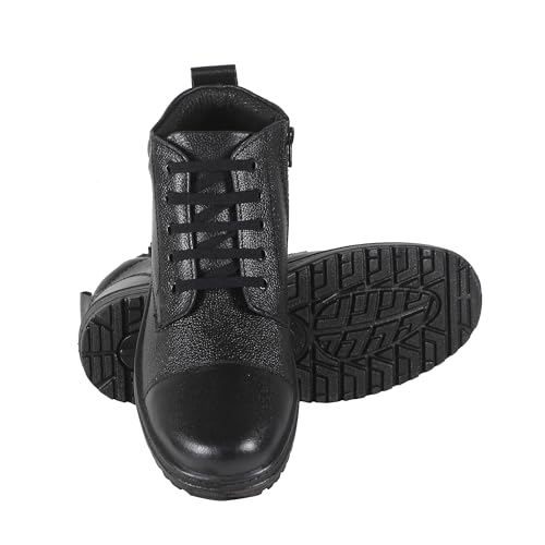 Image of Liberty Warrior 7190-166 Police Boots for Men, Genuine Leather, Single Density PU Sole, Hard Toe, Light Weight, Black & Tan, Sizes-5UK-12UK