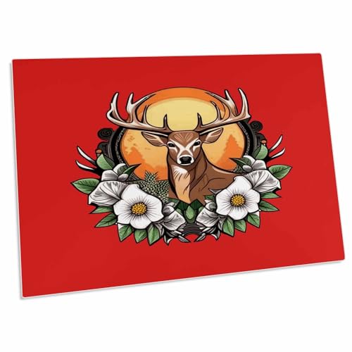3dRose Cartoon Tattoo Art of A Deer with Georgia Rose - Desk Pad miniatura 1