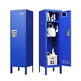 BUTISOW Armario de metal para almacenamiento de oficina en casa, taquilla de acero con cerradura