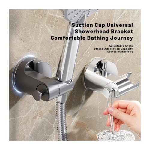 Support de douche à ventouse 360 orientable et adhésif sans perçage