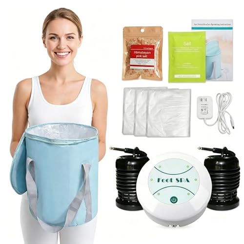 Portable Ionic Foot Bath Detox Machine with Foot Soaking Tub, 2 Arrays