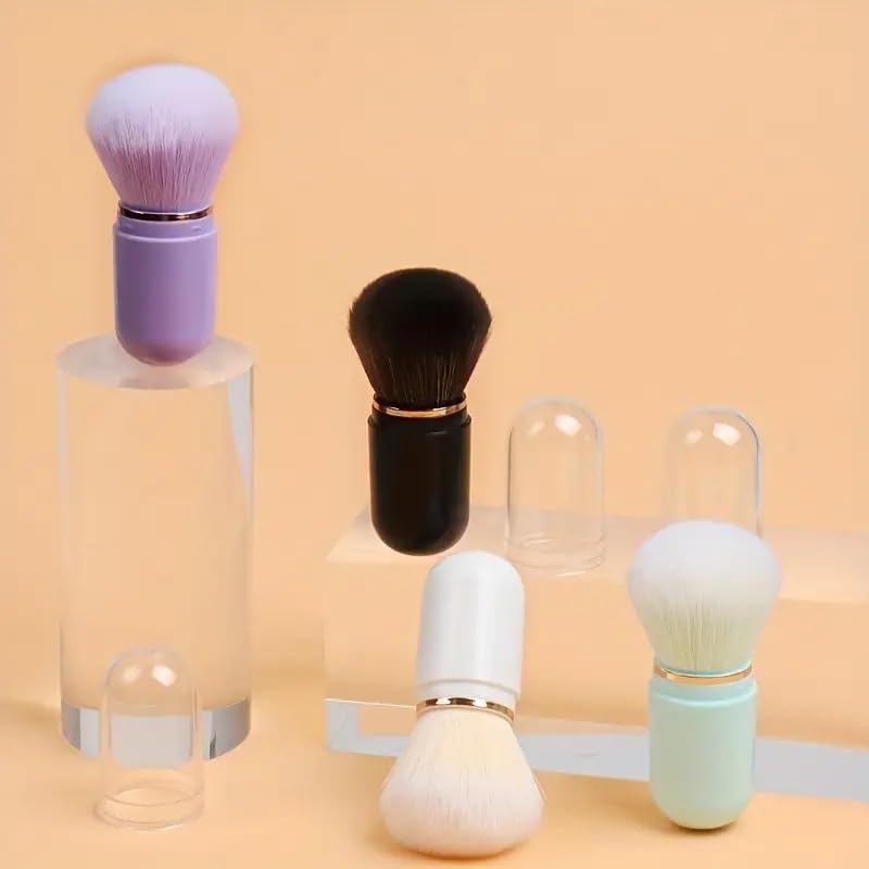 Compact Mini Travel Makeup Brush Set (Black) - Image 3