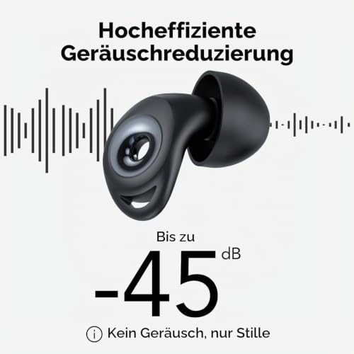 Ohrstöpsel zum Schlafen, 45dB Noise Cancelling Gehörschutz Silikon Earplugs – Ansicht 2