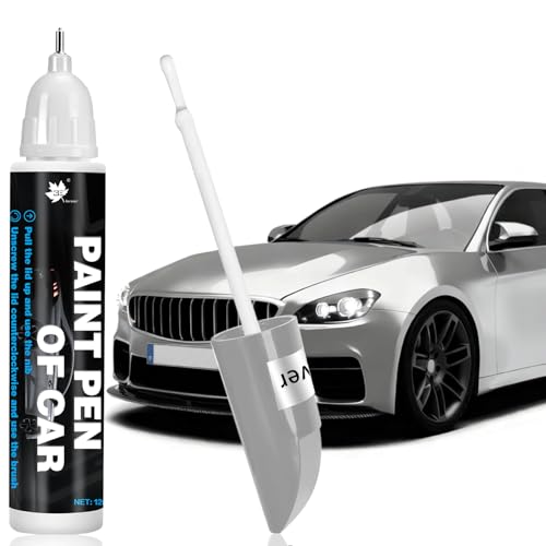 Canollo Lackstift Silber Auto, Auto Lackstift Silber für Kratzer, Autos Kratzer Reparatur Stift, Mit Pinselkopf und Spitze, für Kratzerreparaturen der Meisten Autos, Anhänge, Motorräder, Transporter