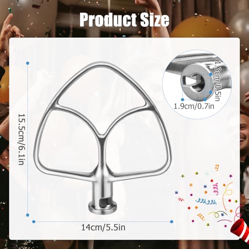 Image of Stainless Steel K45B Coated Flat Beater for KitchenAid 4.5-5 Qt Mixer Paddle Attachment Flat Beater Fits Stand Mixer Bowls For KitchenAid 4.5-5 Quart Bowls, Kitchenaid Paddle Attachment