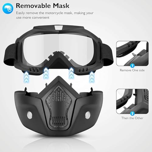 Image of Anti-Fog Full Face Shield Upgraded, Impact & Wind Resistant Cycling Mask with Adjustable Fit, Transparent Protection for Outdoor & Kitchen Use, Heat & Blue Light Blocking