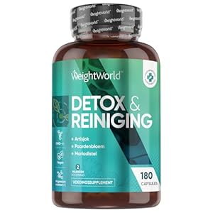 Detox en Reiniging – Lever detox – Met Artisjok, Mariadistel, Paardenbloem, Psyllium Husk, Gember – Voor de Lever en Darmen – Verrijkt met Probiotica plus Prebiotica – 180 vegan capsules – WeightWorld