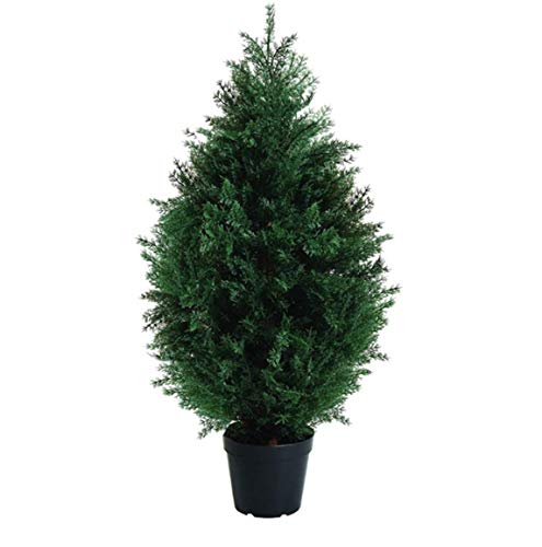 Artificial Conifer Tree 90 cm Natural Wood Trunk UV Resist Indoor Outdoor