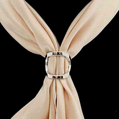 2-Pack: Gold Tone + Silver Tone Metal X Herme Style Minimalist Contemporary Scarf Ring Clip3