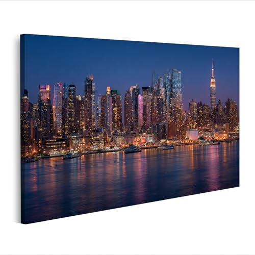 Impression sur toile New York islandburner S2 : tableau horizon crépuscule pour salon