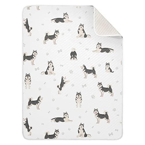 Image of Cotton Dog Swaddle Blanket for Infants, Lightweight Soft Swaddling Blanket for Crib, Stroller, Receiver, Puppy, 30x40 in
