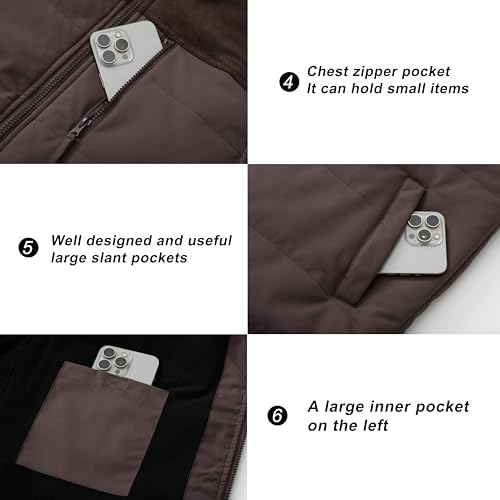 VtuAOL Men's Reversible Fleece Lined Vest Outdoor Lightweight Vest Sleeveless Jacket for Travel Hiking Casual3