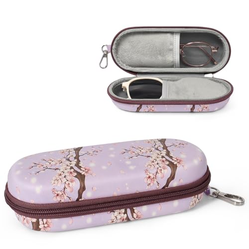 Image of Double Eyeglasses Case, Dual Glasses Sunglasses Organizer with Zipper Closure, Eyewear Storage Box for Men Women Travel