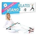 HAAIEN® Pilates Bar Set mit Zwei Widerstandsbändern - Multifunktionales Fitnessgerät für Zuhause - Sportgerät für effizientes Ganzkörpertraining – Home Gym Workout für Frauen und Männer (Blau)