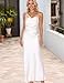 Summer Satin Maxi Dresses for Women 2025 Cowl Neck Ruched Silk Formal Wedding Guest Bridesmaid Slip Dress with Slit White