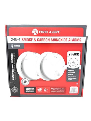 First Alert Combination Smoke & Carbon Monoxide Alarm, Interconnect Hardwire Detector with Battery Backup and Voice & Location Alerts, SMCO100V-AC, 2-Pack - image 2
