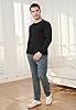 AIYINO Mens Tshirts Long Sleeve Casual T-Shirts for Men UK Waffle Plain Black T Shirt Clothes Tops Black S #2