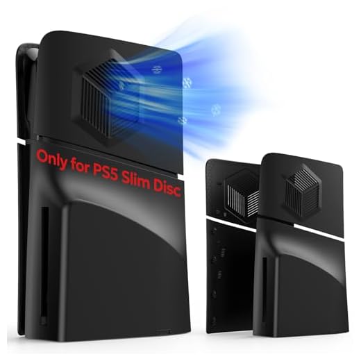 Placas de Silm para PS5 separadas para edição de disco, placa frontal innoAura PS5 Silm separada com aberturas de resfriamento, capa protetora antiarranhões e poeira PS5 Silm para PS5 Silm edição de disco separado (preto)