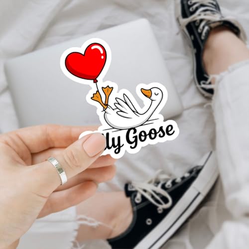 Image of 3pcs Certified Silly Goose Funny Sticker Pack, Silly Goose Love Meme Humor Design, Die Cut Waterproof Vinyl Decal for Laptop, Water Bottle, Phone, Window, Helmet, Goose Lover Gift 3 Inches