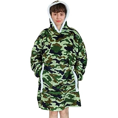 IvyH Übergroße Decke Hoodie, super weiche warme Sherpa Fleece Hoodie Decke, bequeme Kapuzendecke mit riesiger Vordertasche, Einheitsgröße passt allen Frauen Männer Mädchen Jungen Cover