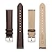 BISONSTRAP Elegant Leather Watch Straps, Quick Release, Watch Bands for Women and Men, 16mm, Dark Brown (Silver Buckle)