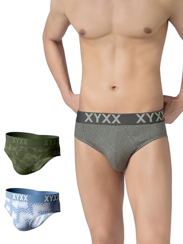 Image of XYXX Metrix Cotton Modal Brief for Men | Snug Fit with Anti-roll no-Marks Waistband | Printed Underwear for Men Combo