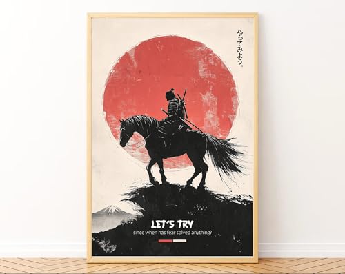 Image of Gamya Framed Japan Samurai Theme Motivational Quote Posters For Office, Living Room, Bedroom Wall Decor - Aesthetic Room Decor (13x19 Inches) (Samurai 2)