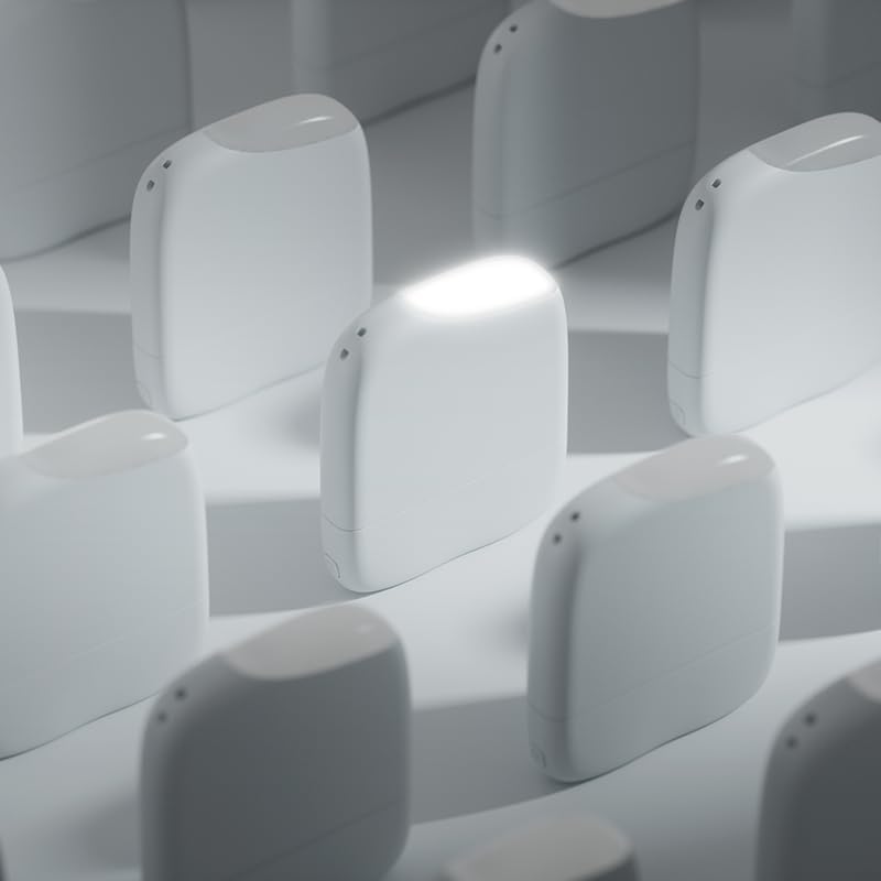 Multiple Xoopar Ice-Powerbanks, one with its integrated LED light illuminated.