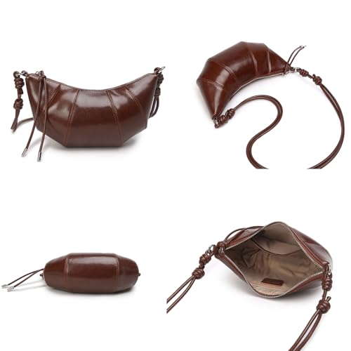 Crossbody Bags for Women Genuine Leather ox horn Satchel Small Shoulder Tote Bag Chic Black Purse (Black)4