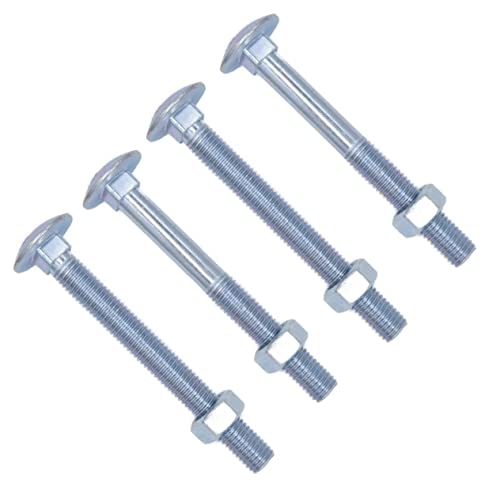 TERF® M10 X 65mm Cup Square Carriage Bolt and Nut M10 (10mm) X 65mm Coach Bolts with Hexagon Nuts - Pack of 4