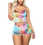 wsevypo 2Piece Sexy Women Velvet Pajamas Shorts Set Sleepwear Straps Crop Top Sleep Shorts Lingerie