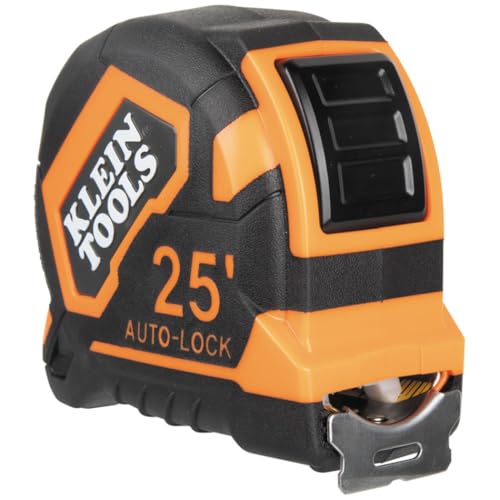 Klein Tools 9125AL Tape Measure, Heavy-Duty Measuring Tape, 25-Foot Single-Hook Nylon Reinforced Blade, Auto-Lock by KLEIN TOOLS - Used condition - US$22.28