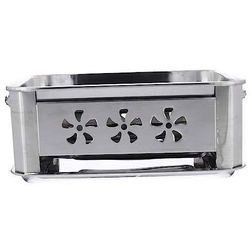HOODANCOS Estufa Portátil Inoxidable para Barbacoa y Parrilla de Resistente la Corrosión para Asar Pescado Exteriores Camping y Picnic con Diseño Ventilado y Rejilla