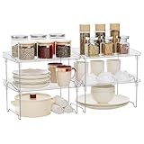 STARLATTA Acrylic Cabinet Organizer Shelf,4 Pcs Stackable Kitchen Counter Shelves,Spice Rack,Countertop Organizers,Clear Plastic Storage Organization for Makeup，Bathroom,Cupboard,Desk,Pantry